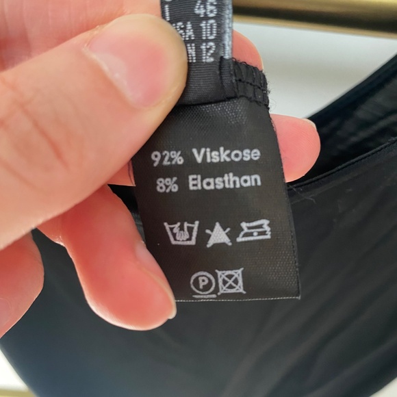 Ischiko Black Long Summer Stretch Viscose Slip Dress Made in Austria Size 10 - Picture 7 of 8